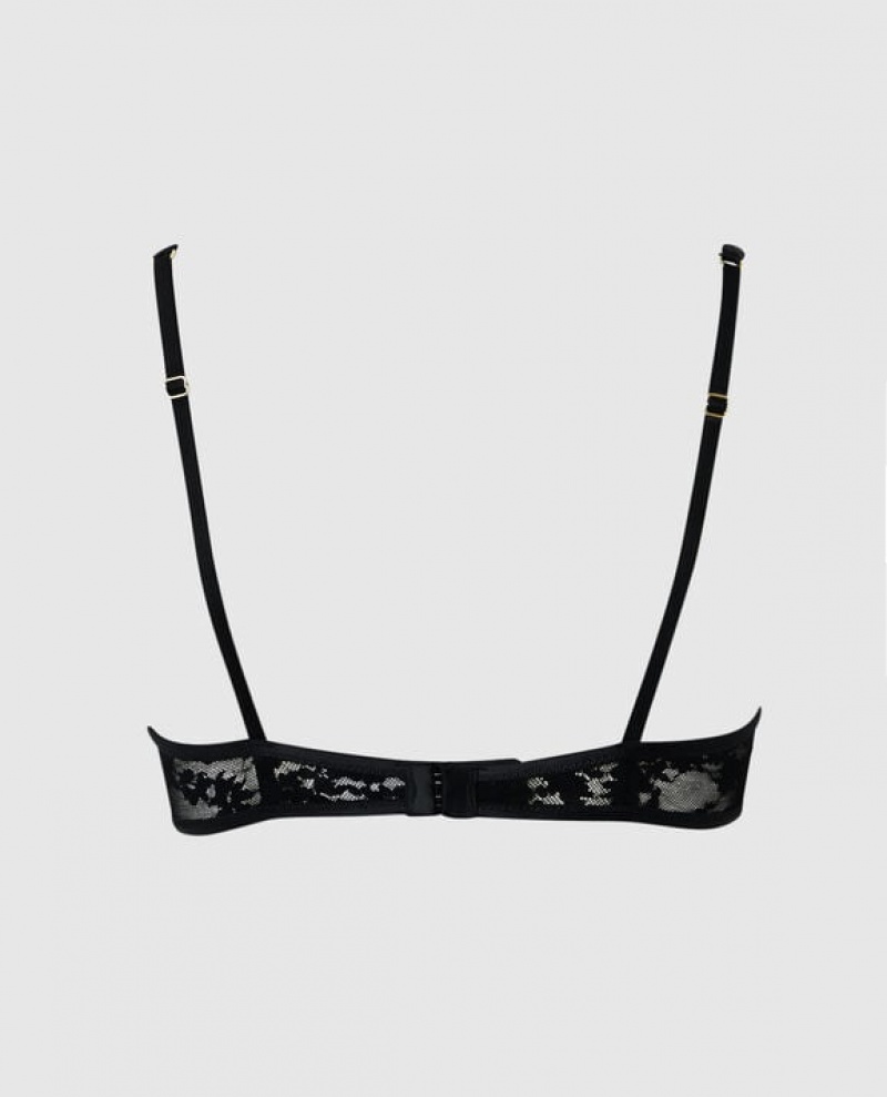 La Senza Unlined Lace Bra Women Lingerie Black | yRGfLpvg