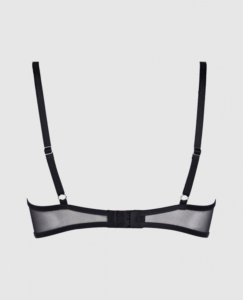 La Senza Unlined Mesh Women Bras Black | NnXelavf