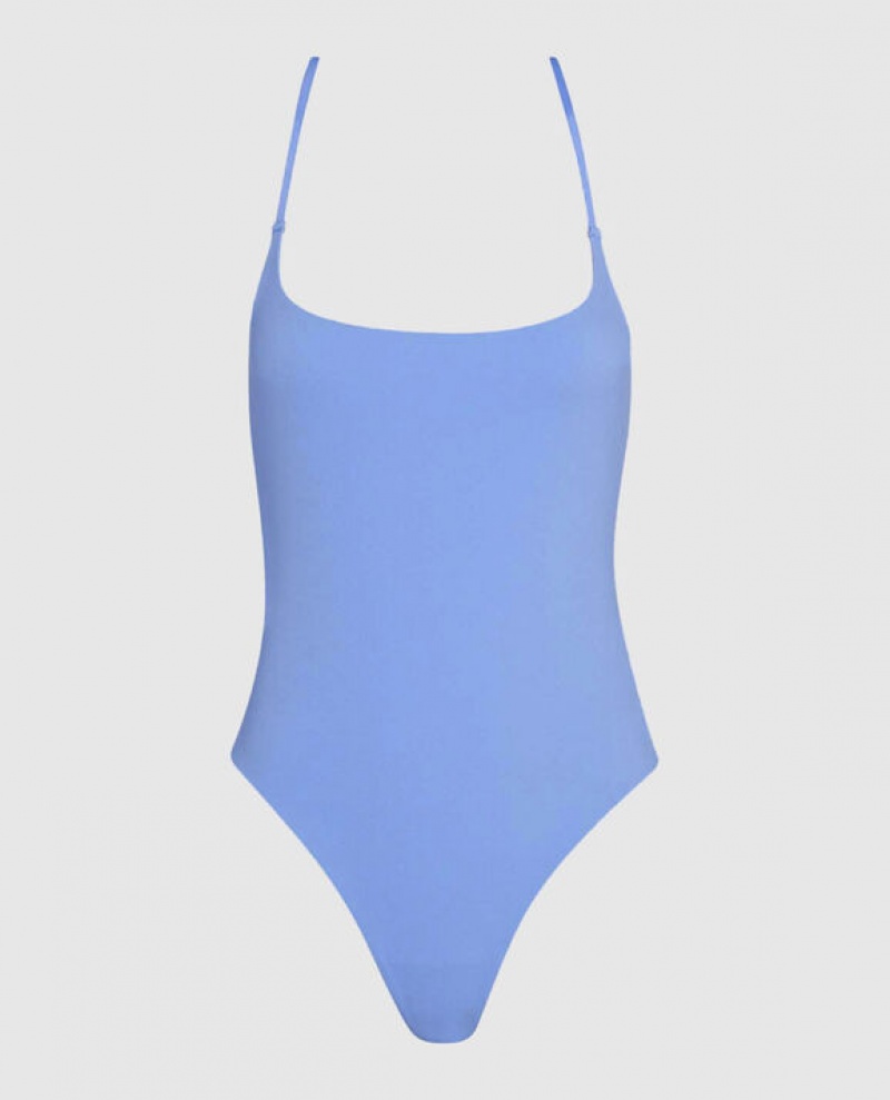 La Senza Unlined Microfiber Bodysuit Women Lingerie Blue | KdVqBGVD