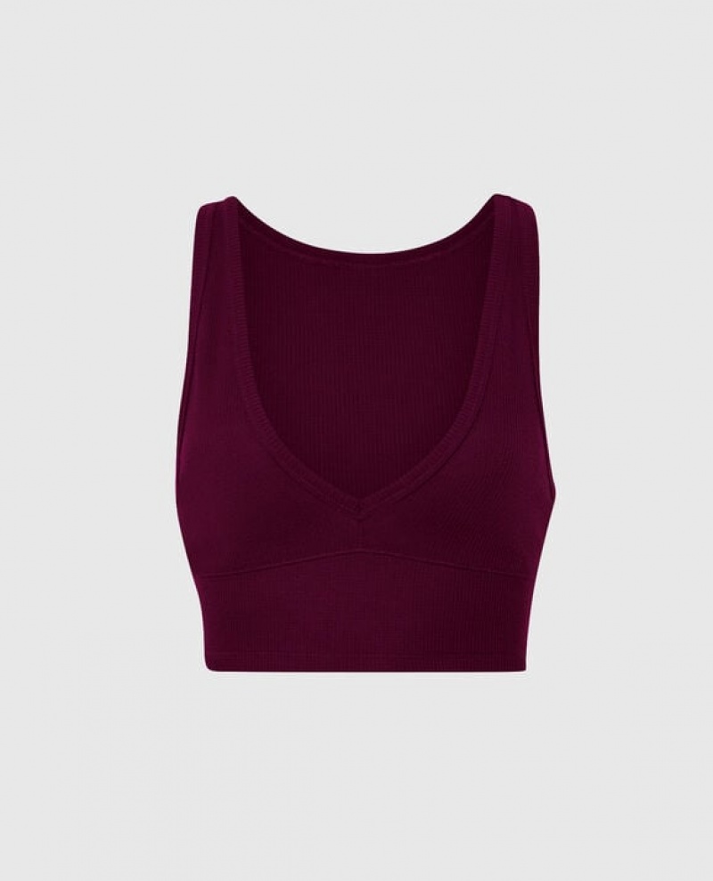 La Senza Waffle Crop Women Sleepwear Purple | Tzgpp5rO