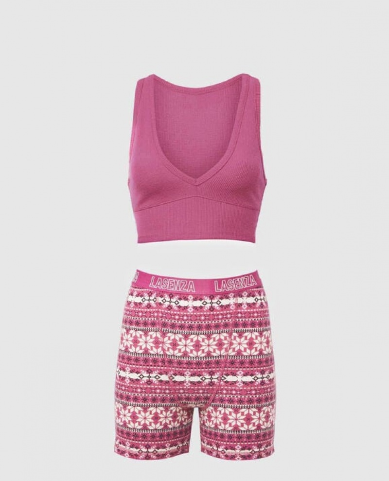 La Senza Waffle Crop Women Sleepwear Rose | tfRuVkRd