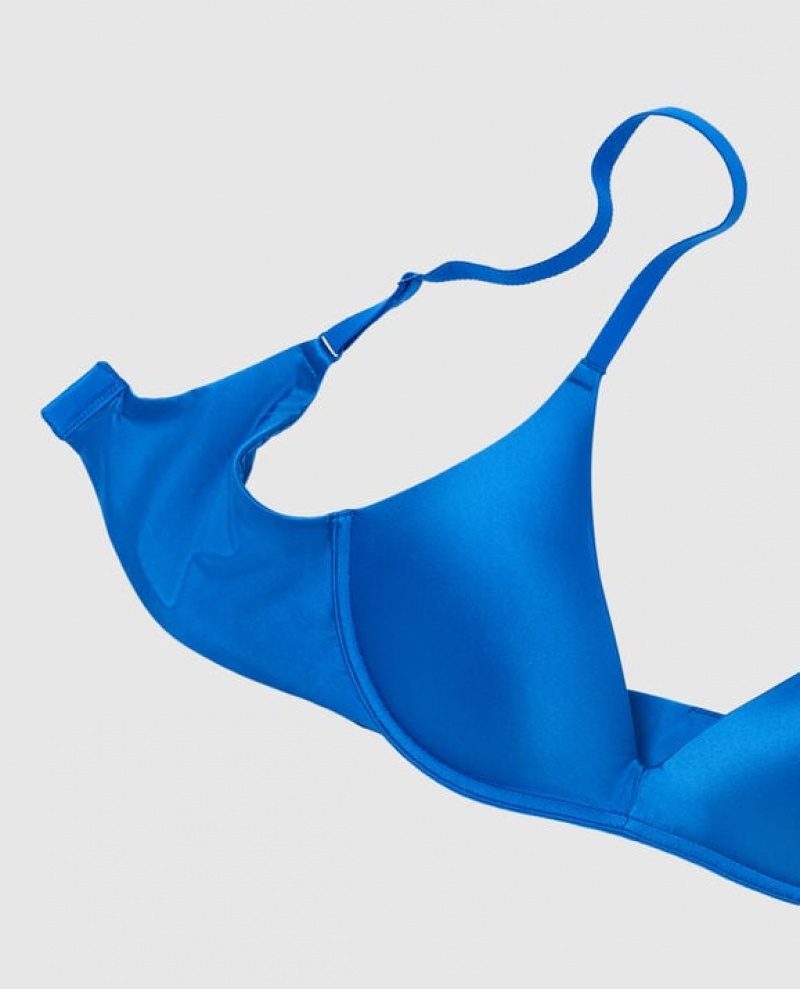 La Senza Wireless Light Push Up Women Bras Deep Blue | iinu0FQ9