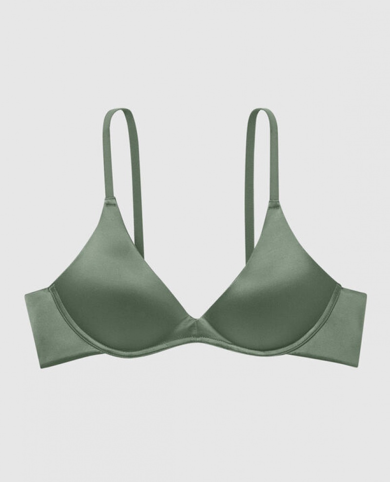 La Senza Wireless Light Push Up Women Bras Dark Forest | vGcTDWDH