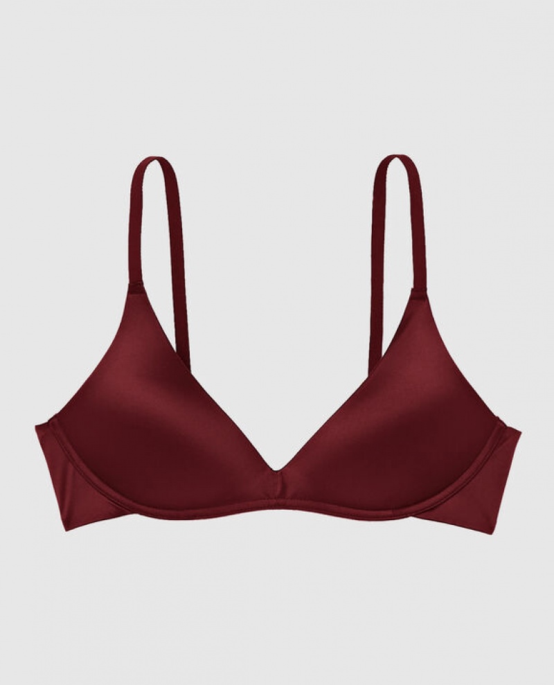 La Senza Wireless Light Push Up Women Bras Red Burgundy | fq2zYttB